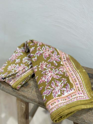 Foulard indien -  Arya olive
