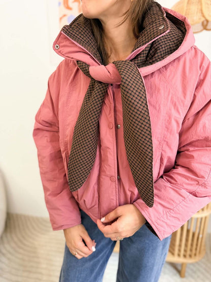 Veste rose carreaux