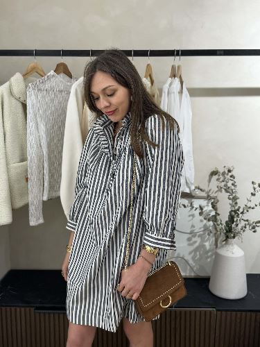 Robe droite lignes - Marine