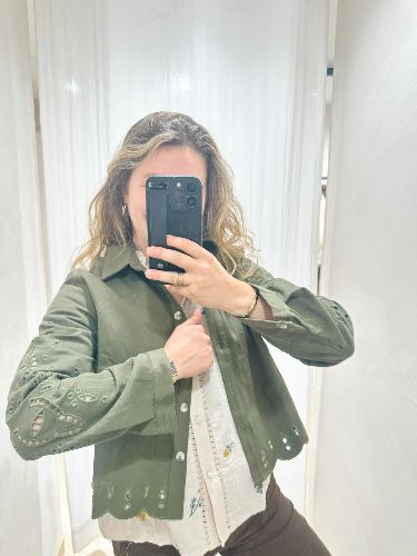 Veste kaki brodée