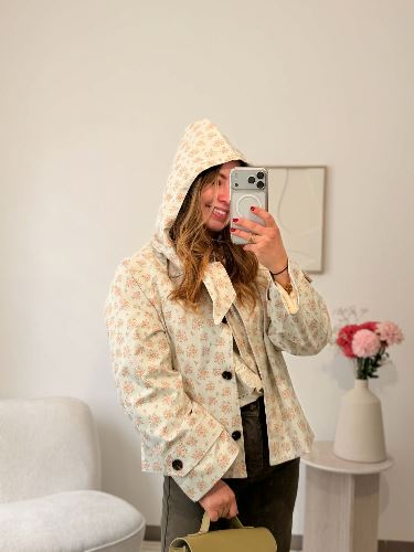Imper à fleurs - Capuche reversible