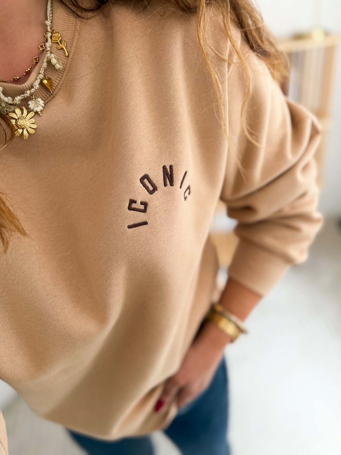 Sweat iconic beige sable