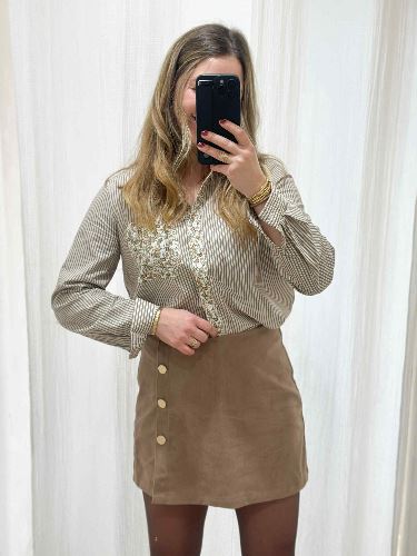 Jupe short taupe