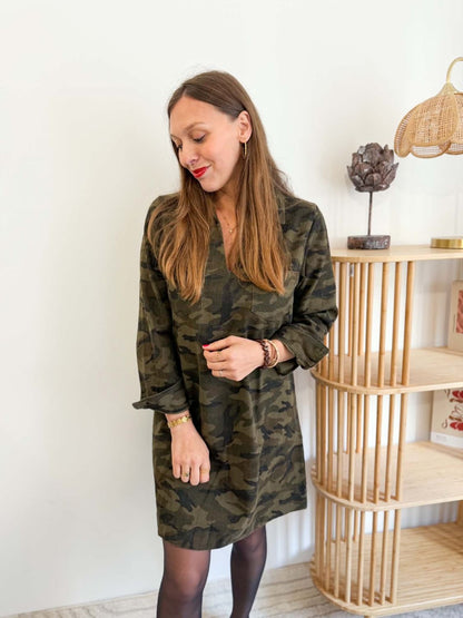Robe droite camouflage militaire