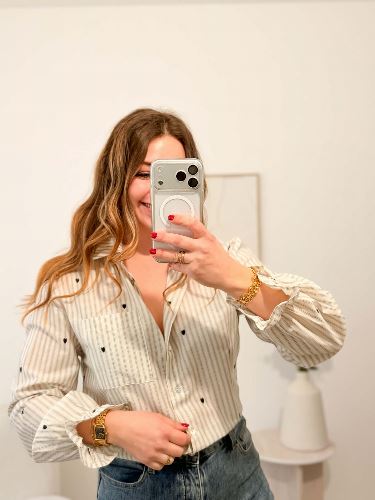 Blouse rayée coeur