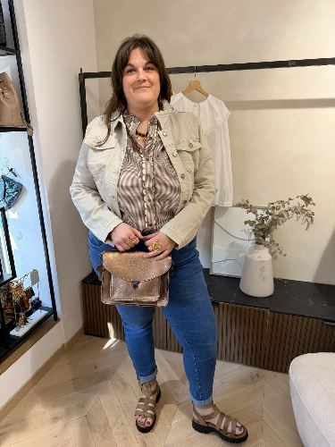 Veste jean beige