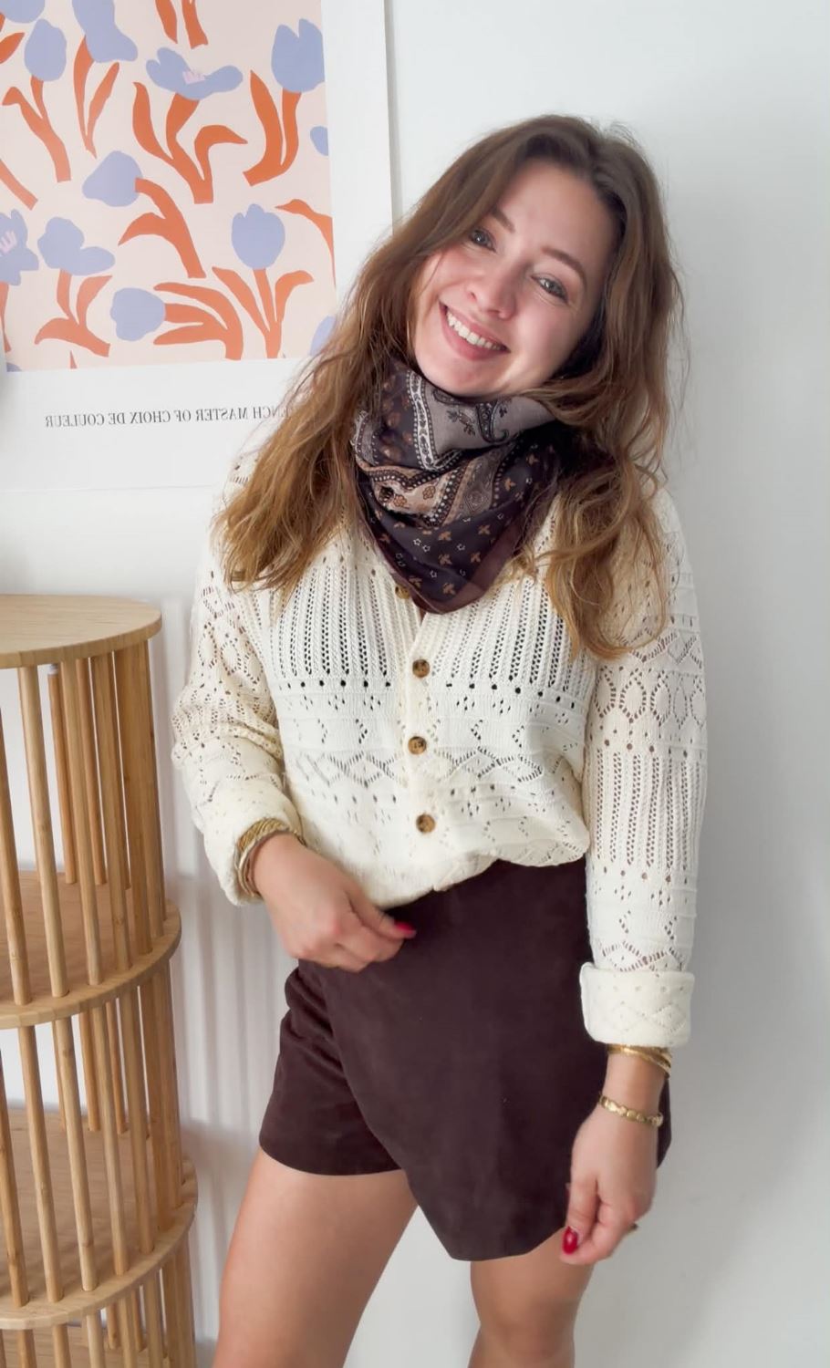 Foulard bohème chic - Marron moutarde