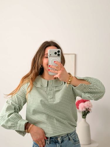 Chemise vichy vert - Claudine