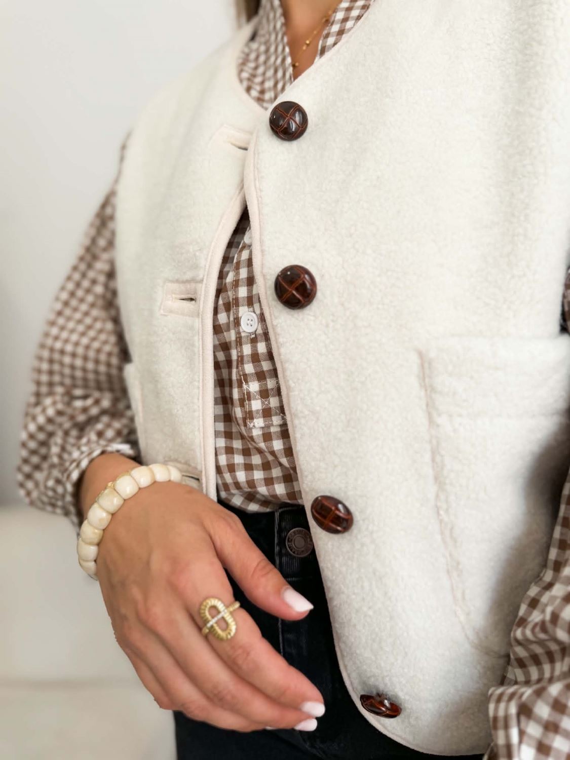 Gilet reversible - Ecru