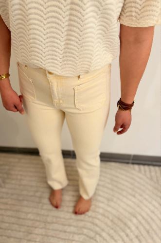 Jean flare - Jaune pastel