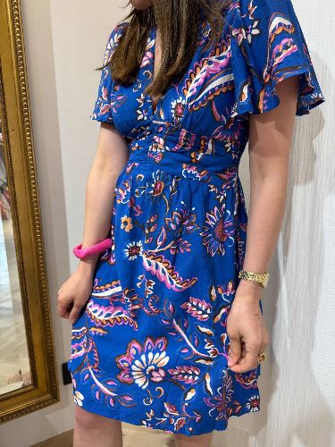Robe imprimée bleu roi