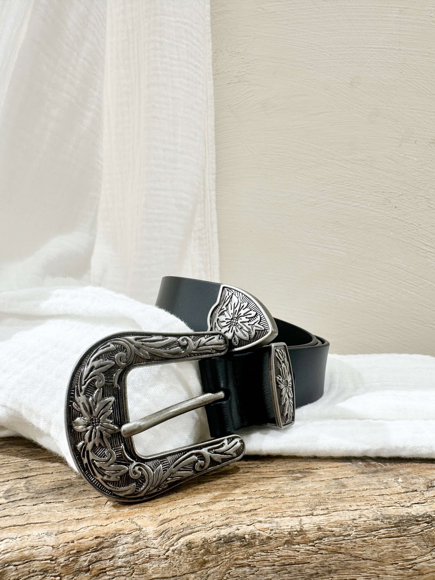 Ceinture noire boucle cow