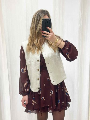 Robe bordeau imprimée