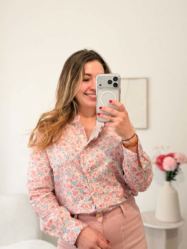 Chemise liberty - Rose et bleu