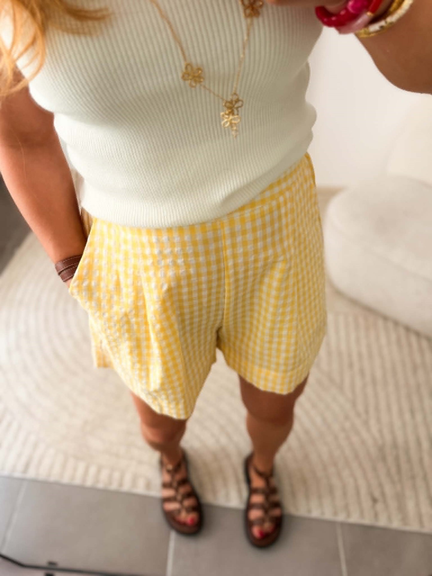 Short vichy jaune