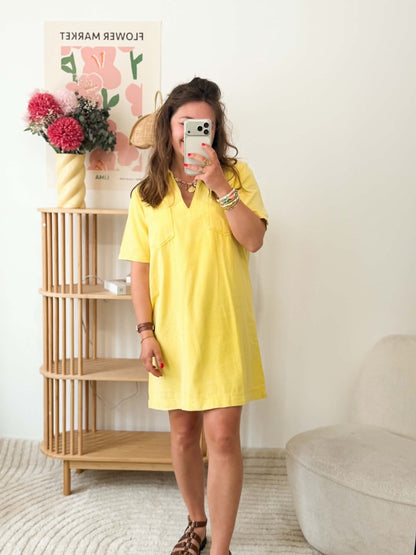 Robe en jean jaune