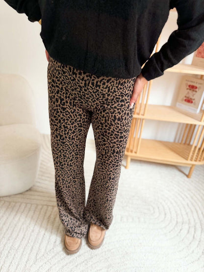 Pantalon flare leopard armand