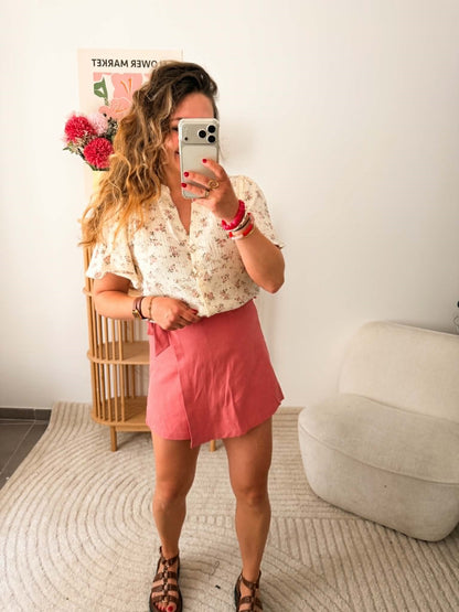 Jupe-short vieux rose