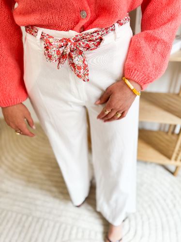 Pantalon lin coton blanc