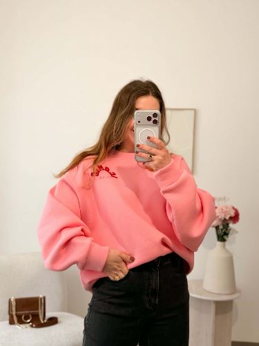 Sweat ICONIC - Rose et rouge