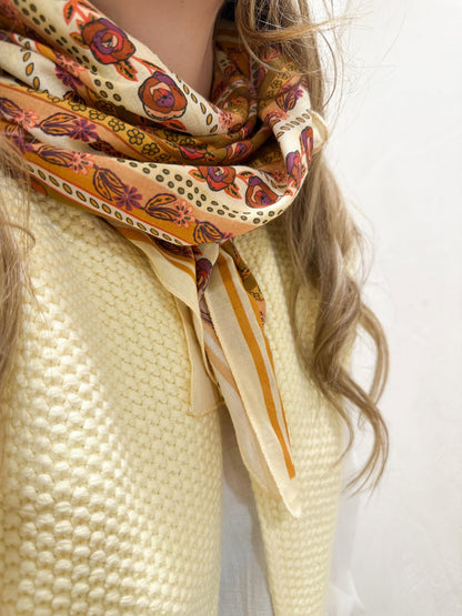Foulard SCARF fleurs orangées