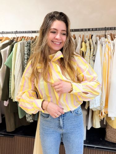 Blouse Joy - Jaune et rose