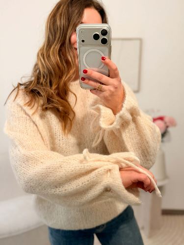 Pull beige maille