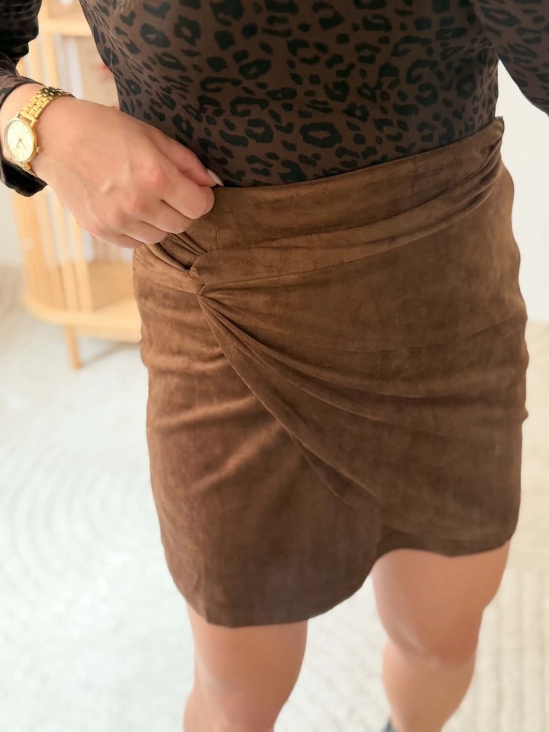 Jupe drapée chocolat