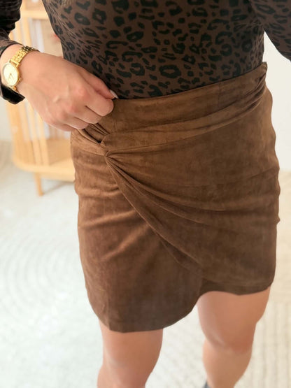 Jupe drapée chocolat