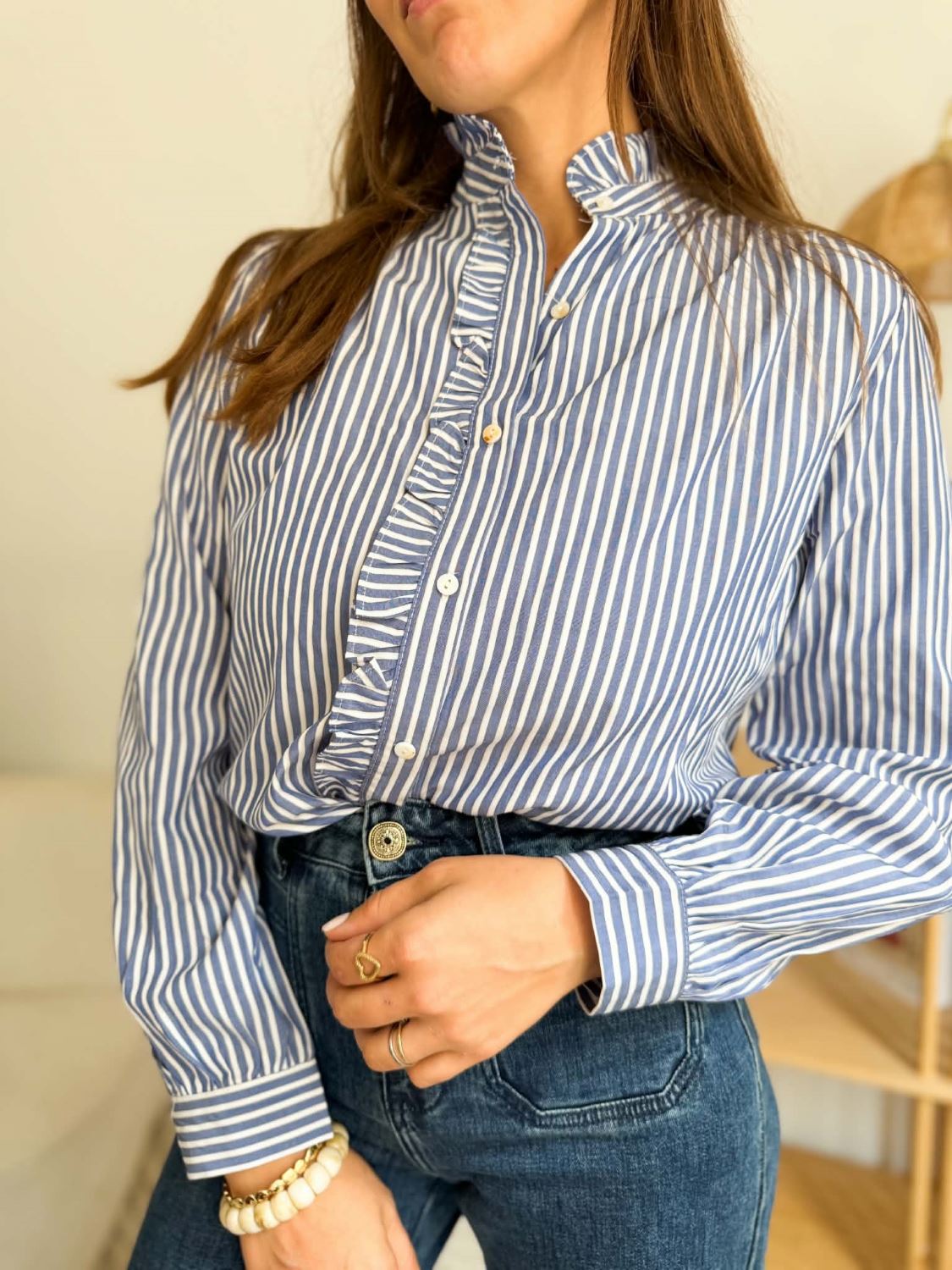 Chemise à lignes - Bleu