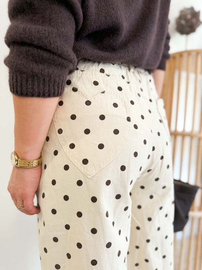 Pantalon à pois poches coeurs