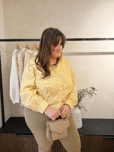 Chemise ligne jaune pastel