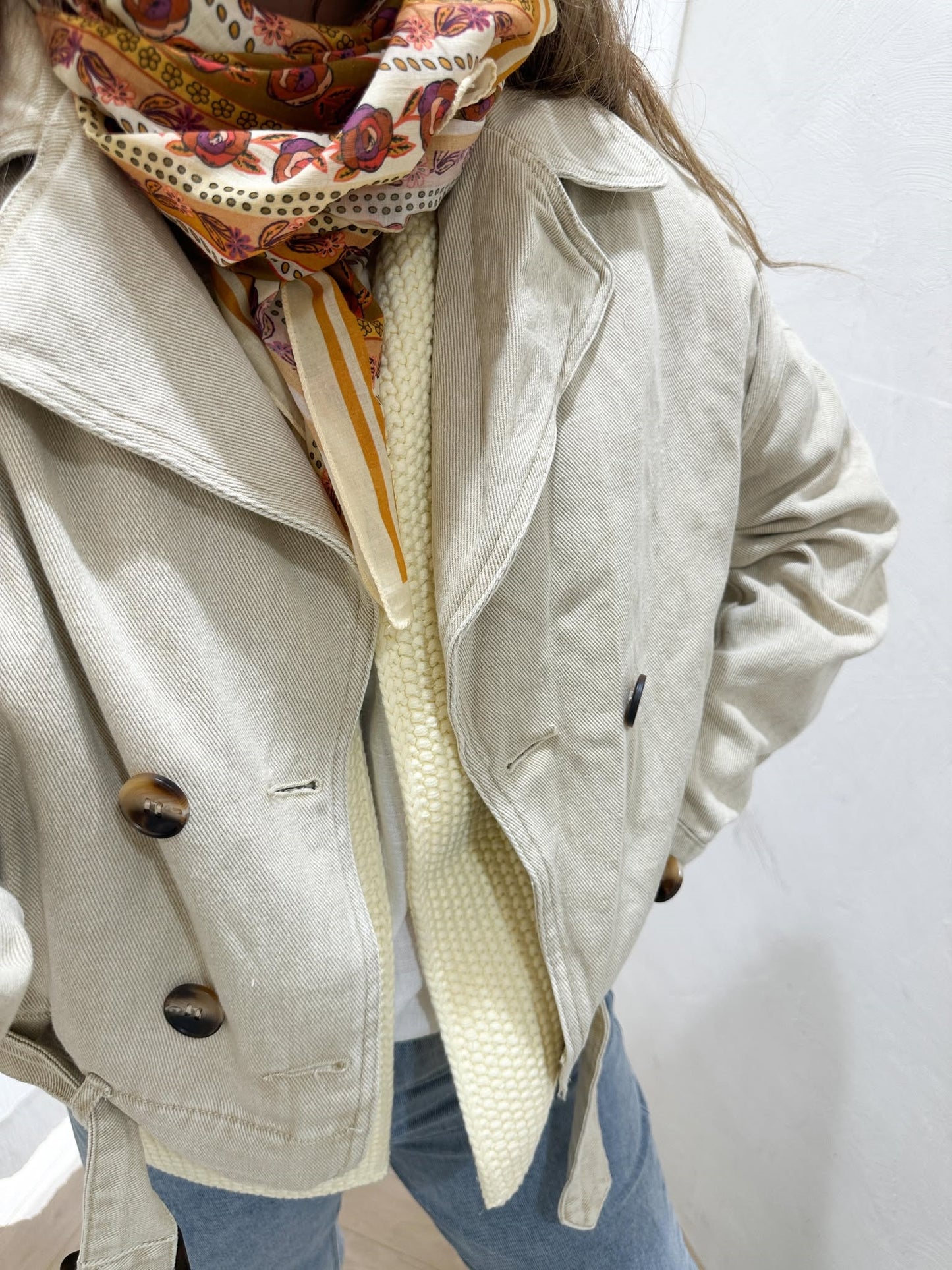 Foulard SCARF fleurs orangées