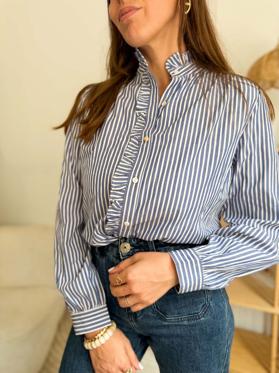Chemise à lignes - Bleu