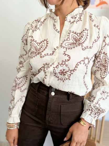 Pull sans manche écru