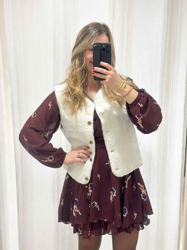 Robe bordeau imprimée