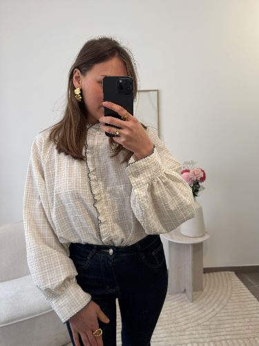 Chemise à carreaux - Beige