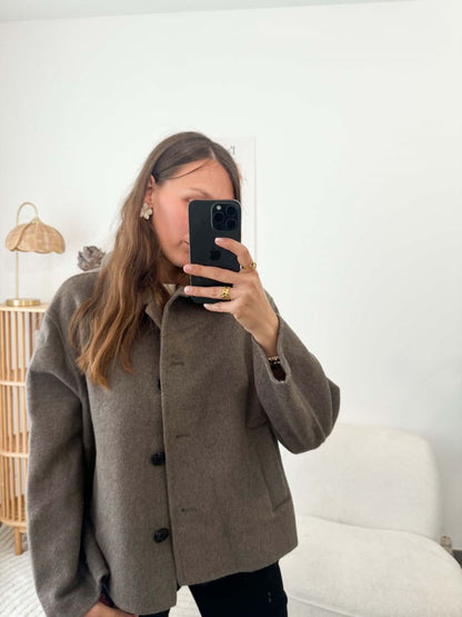 Manteau court taupe