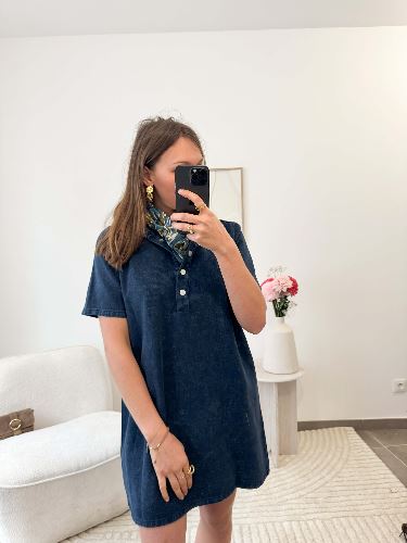 Robe jeans bleu marine