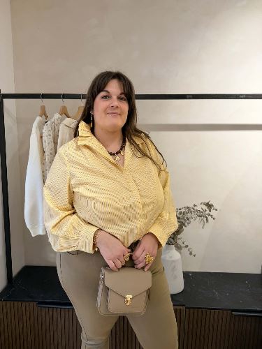 Chemise ligne jaune pastel