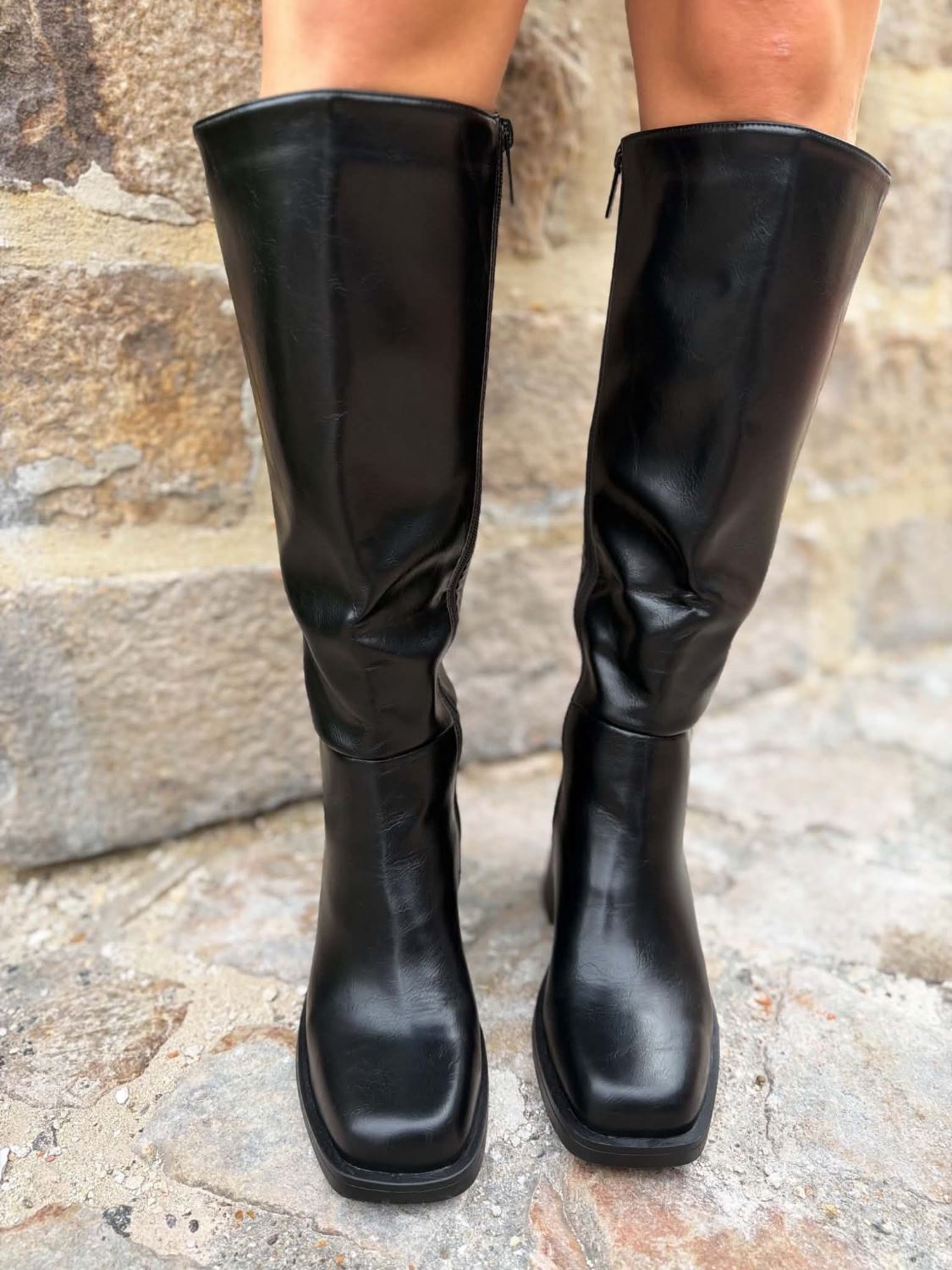 Bottes noir Pedro - Bouts carrés