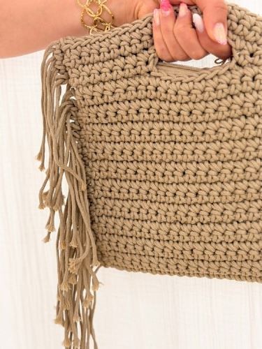 Sac macramé taupe - Marie