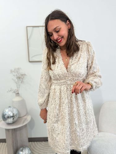 Robe brillante écru