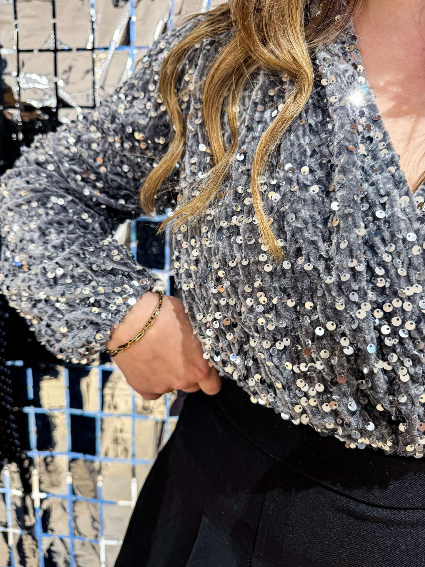 BODY SEQUIN ARGENTE