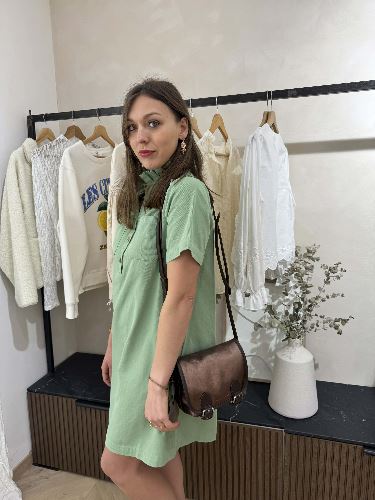 Robe droite en jean - Vert