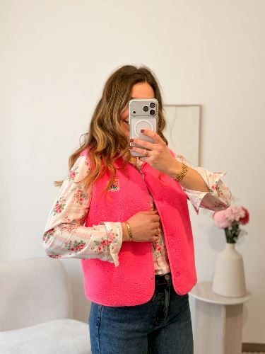 Chemisier rayé rose