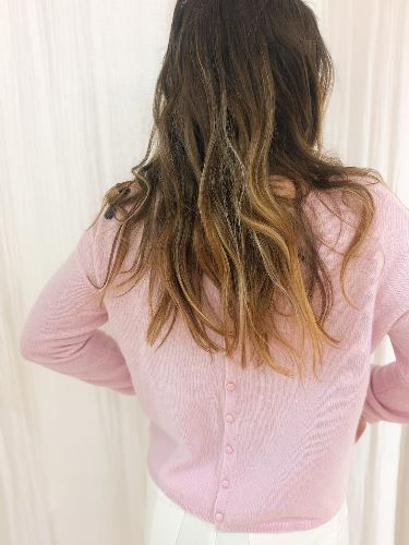 Gilet maille rose
