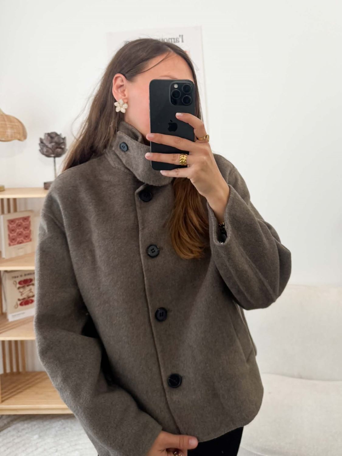 Manteau court taupe