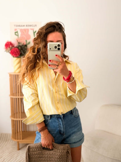Chemise jaune rayures
