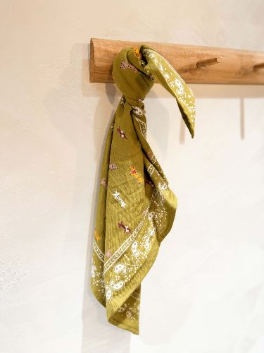 Foulard teckel kaki